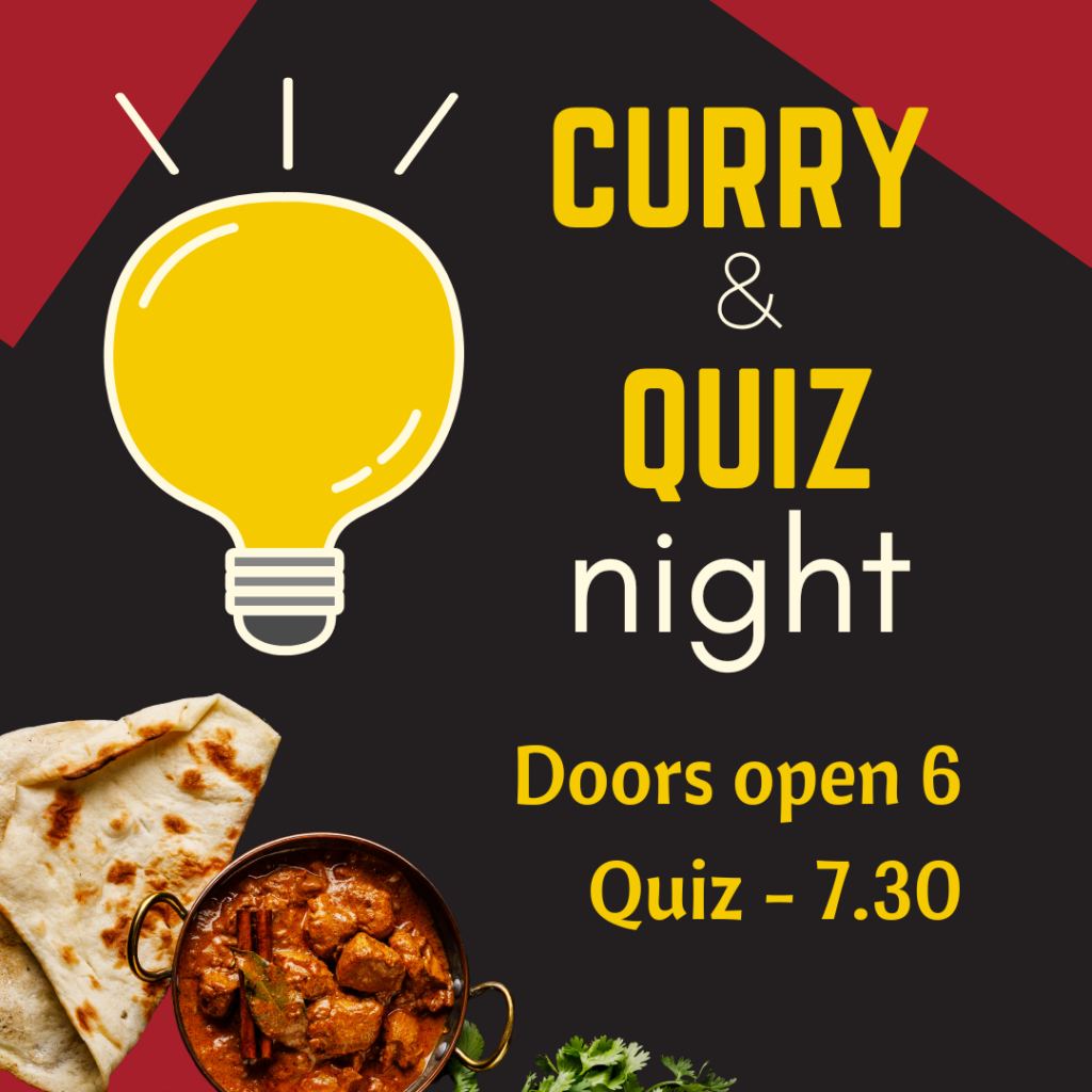 Quiz night 6th december curry night